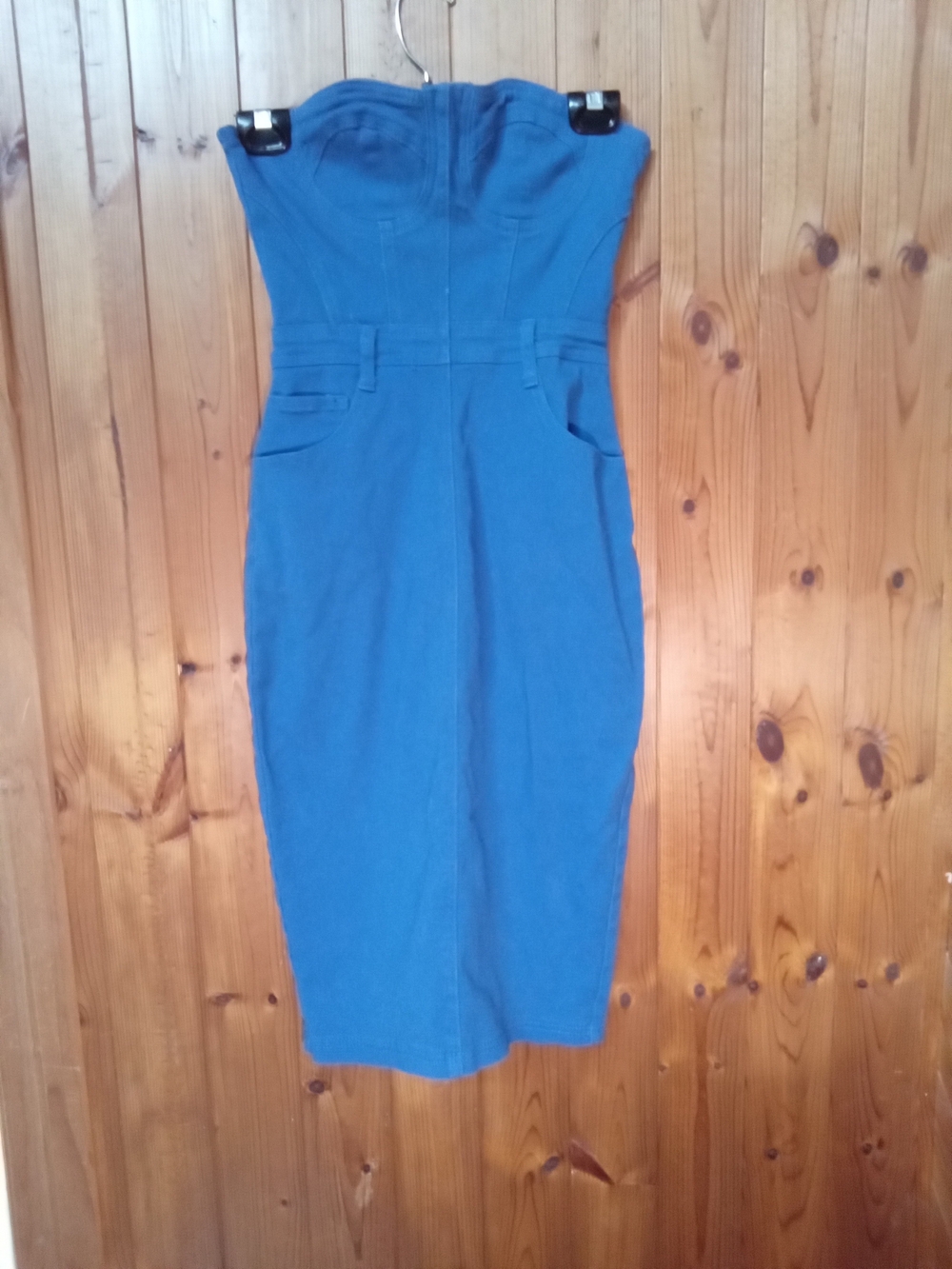 SHEIN Small Strapless Royal Blue Sheath Dress